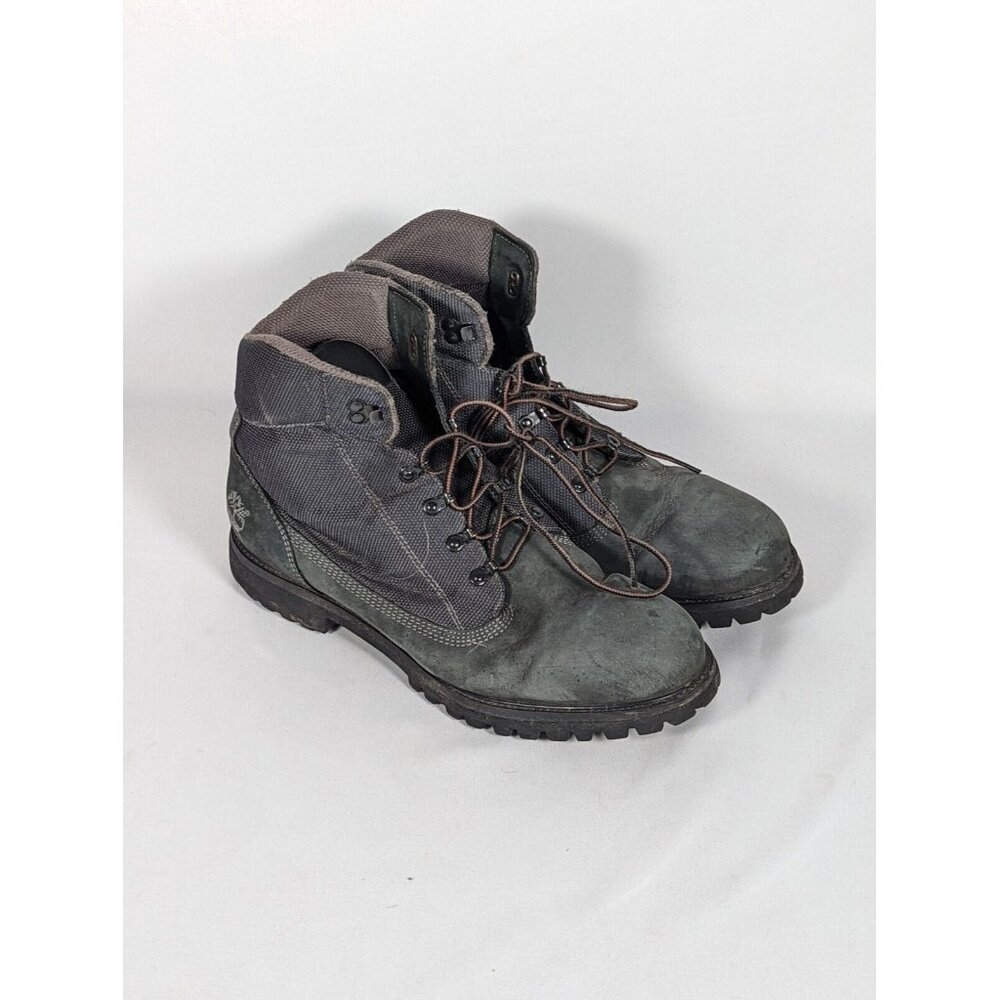 Timberland Mens Premium Boots 6 in Waterproof Nubuck Gray 12M